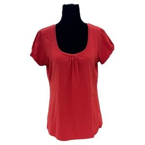 New Woman Design (NWD) Red Scoop Neck Short Sleeved Vintage T-Shirt